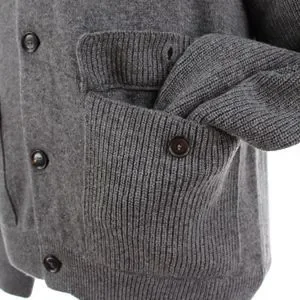 Pull Col Roulé Luciano Barbera - Taille 3XL - Gris Mélangé Laine/cachemire